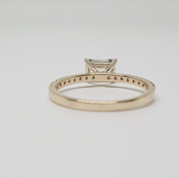 1.01 Ct East-West Emerald Lab Grown Diamond Ring - Picture 9 of 13